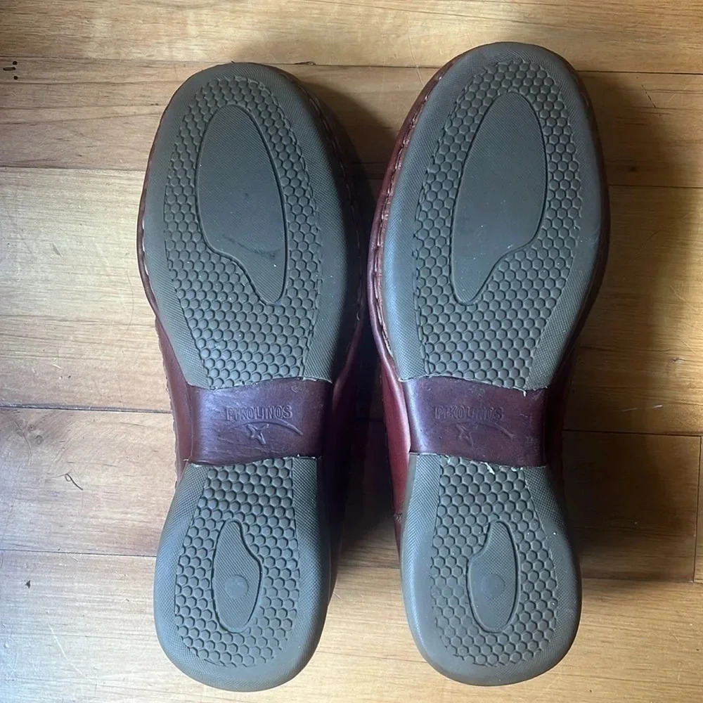 Pikolinos Men's Brown Leather Loafers Size 9 Slip On Cutout Detail Round Toe - Picture 6 of 6